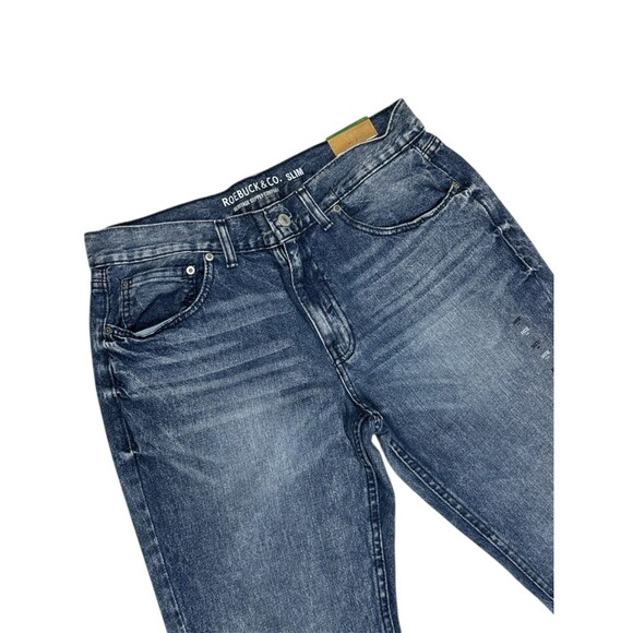 Roebuck & CO Men’s Slim Fit Jeans Indigo Breeze 34x32 Tapered Leg Streetwear New - Picture 2 of 9
